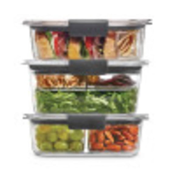 Rubbermaid Brilliance Food Storage Containers, 12 Piece Sandwich and Salad Lunch Kit, Leak-Proof, BPA Free, Clear Tritan Plastic