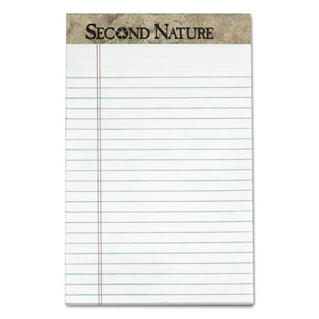 TOPS Second Nature Recycled Pads, Lgl/Margin Rule, 5 x 8, White, 50 Sheets, Dozen
