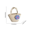 thumbnail image 3 of Bolso de mano tejido de mujer Bolso de hombro casual Multicolor poliéster 28x25x11cm Bolso ligero de gran capacidad para el uso diario, 3 of 6