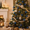 thumbnail image 5 of Fllostpr 24PC Electroplated Christmas Ball Ornaments, Shatterproof Hanging Decor Set for Xmas Tree Wreath Garland Party Indoor, Blue 1.2", 5 of 6