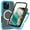 Lightblue, variant on Transparent Magnetic Phone Case for iPhone 16 Pro Max, [Compatible with Mag-Safe] , Full Body Hybrid Rugged Anti-fall Shockproof Bumper Cover with Built-in Screen Protector,Black