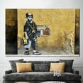 thumbnail image 2 of Graffiti Art, Street Canvas, Painting Poster, Banksy Music Wall Decor, Hip Hop Graffiti Artwork, Hip Hop Banksy Poster, Canvas Wall Decor - 3P-Gold Framed, 2 of 9