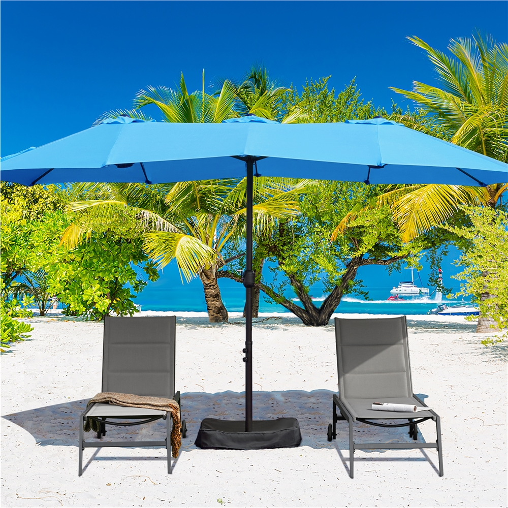 Renwick 13 FT Triple-Size Extra Large Patio Umbrella with Crank, Sky Blue