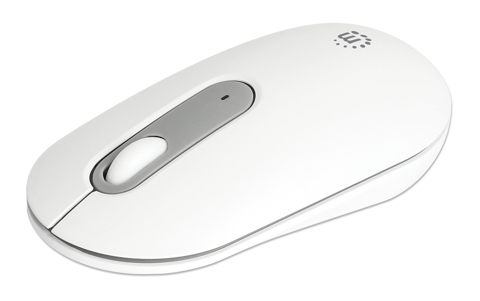 Manhattan Dual-Mode Wireless Keyboard and Mouse Combo Set, 2.4 Ghz and Bluetooth,  Ambidextrous Optical Mouse, White