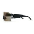 thumbnail image 3 of Mens Oversized Wrap Sport Color Mirror Shield Futuristic Sunglasses Black - Blue Mirror, 3 of 4