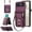 Darkpurple, variant on Allytechgroup Wallet Case for Motorola Razr 60, Rugged Faux Leather Cover with Lanyard & Shoulder Strap Kickstand Credit Card Holder Cash Pocket Shockproof Full Body for Motorola Razr 2025, Black
