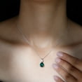 thumbnail image 5 of Rosec Jewels Lab Created Emerald Teardrop Necklace for Women - 8X10 mm Pear Shape Emerald Pendant With Chain, 14K White Gold, 5 of 8