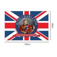 thumbnail image 2 of Bandera del rey de Gran Bretaña Tela de poliéster Bandera del Reino Unido Decoraciones británicas JShteea libre de BPA, 2 of 7