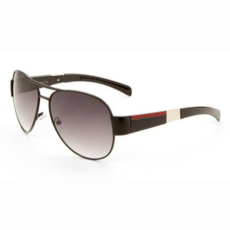 MLC Eyewear 'Dale' Vintage Speed Racer Style Fashion Aviator Sunglasses Black Edition