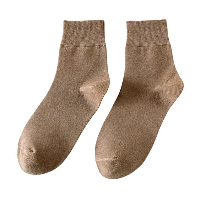 CSChome Socks Unisex Mid-tube No Odor Solid Color High Elasticity Slip Breathable Soft Sweat-absorption Shrink