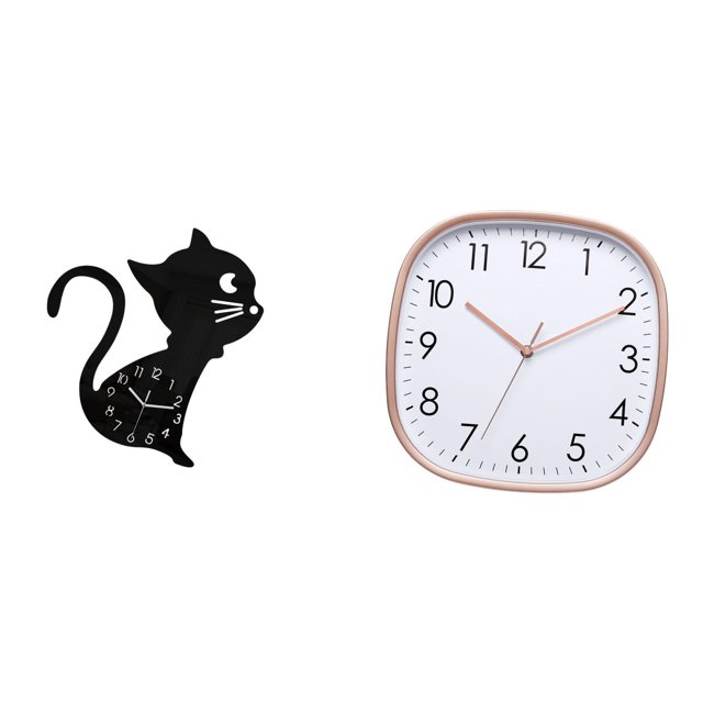 Reloj De Pared De Acrílico Moderno Y Estético Con Diseño De Gato De Dibujos Animados, Con Diseño Digital Colgante, Grande, Vintage, De Bajo Ruido, Para Sala De Estar, Comedor, Gimnasio En