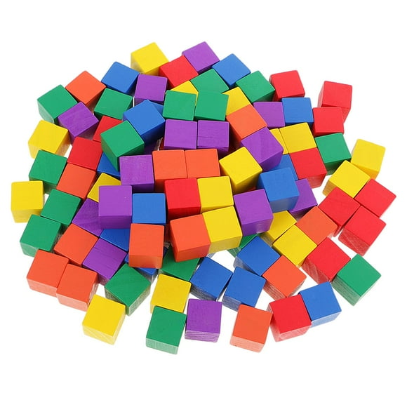 100pcs Wooden s Blocks Colored Wooden Craft Blocks Baby Shower