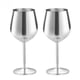 thumbnail image 1 of Juego de 2 copas de vino de metal con vástago de copa de vino de acero inoxidable con espejo, 1 of 6