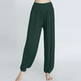 thumbnail image 4 of Green Womens Sweatpants Womens Elastic Loose Casual Cotton Soft Yoga Sports Dance Harem Pants Casual Pants Women, 4 of 5