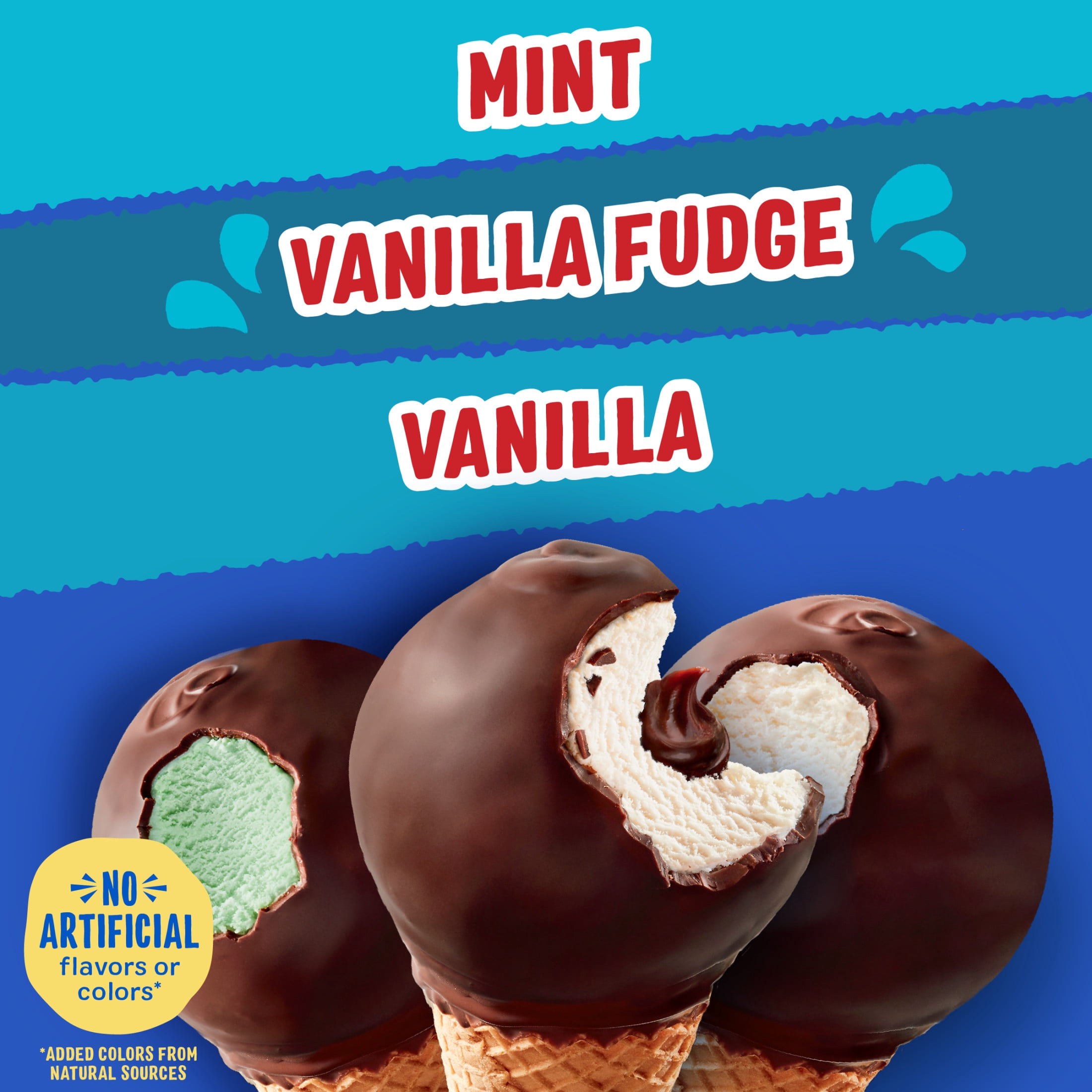 Drumstick Simply Dipped Vanilla or Mint Sundae Cones Variety Pack, Kosher, 8 Count