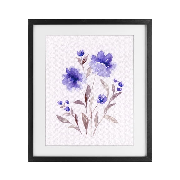 Stupell Industries Shabby Chic Blooming Purple Flowers Black Framed Print Under Glass, 13 x 16, by Leah Noel Art