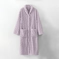 thumbnail image 2 of YOPTOP BLVB Women‘s Plush Long Robe Soft Bathrobe Button Up Housecoat Fuzzy Fleece Warm Winter Robe Sleepwear with Pockets,M,Purple, 2 of 7