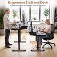 thumbnail image 2 of 55" Electric Standing Desk with Drawers & Monitor Shelf, Height Adjustable Ergonomic Stand Up Desk with Hanging Hooks & Power cord Organizer,Black, 2 of 8