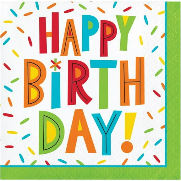 Creative Converting 344458 Birthday Beverage Fun 2-Ply Tissue Napkins- 192 Count