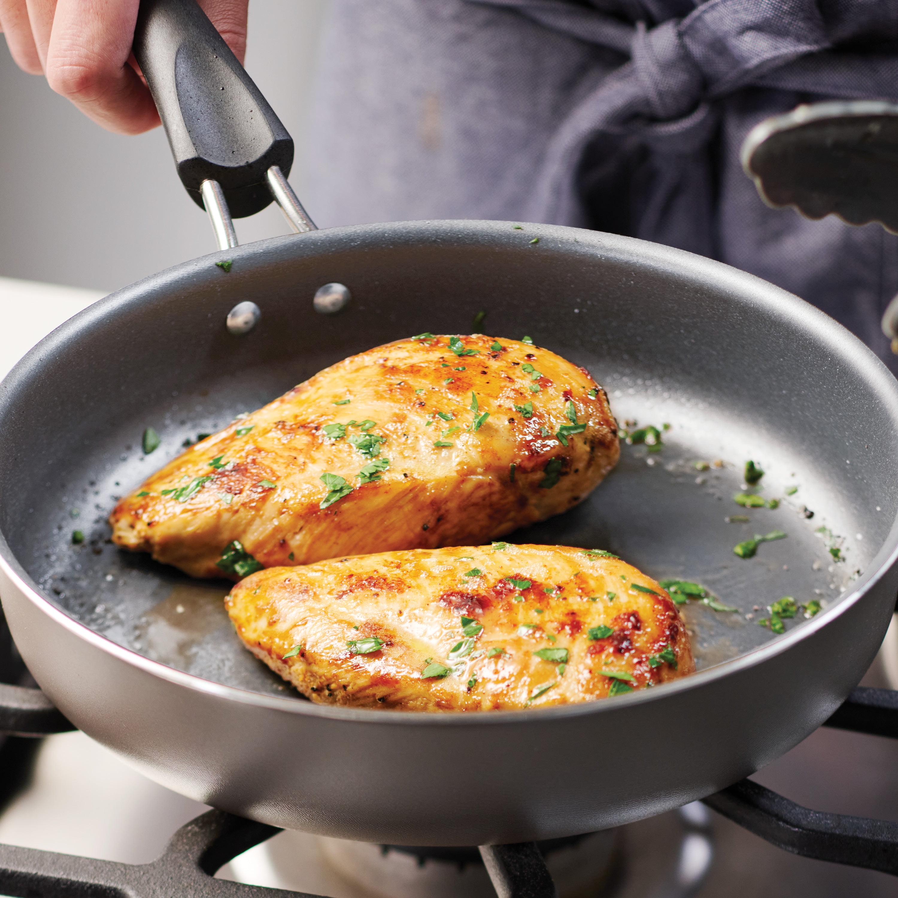 Tramontina 9-Piece Ceramic Cookware Set, Champagne