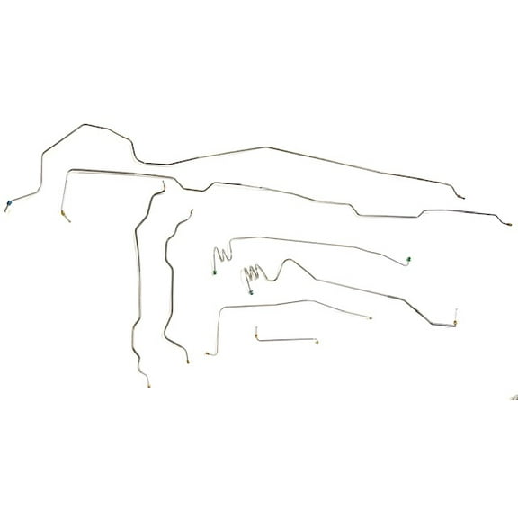 The Stop Shop Complete Stainless Steel Prebent Brake Line Kit- Compatible with 1973-80 Chevy/GMC C10 & C15 Long Bed 2wd Power Disc 1/2 Ton