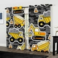 thumbnail image 3 of Kids Tractor Curtains, Construction Excavator Window Curtains for Boys Girls Bedroom - Thermal Insulated Room Curtains for Living Room, 2 Window Curtain Panels, 3 of 7