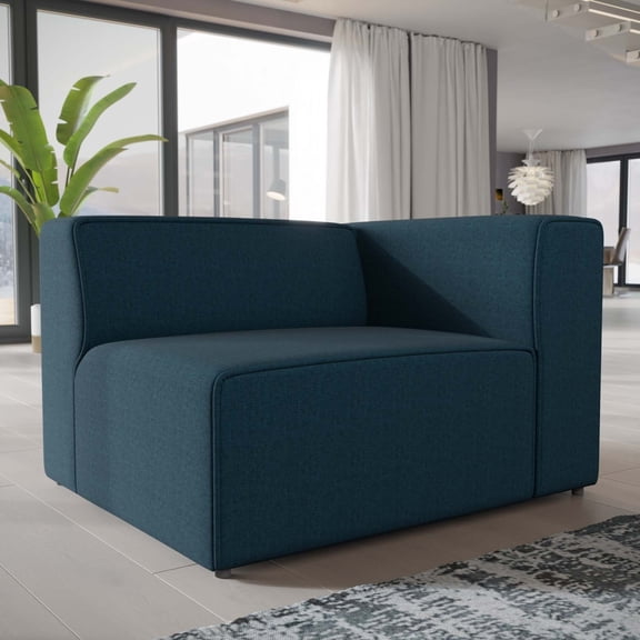 Modway Mingle Fabric Right-Facing Sofa in Blue