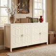 thumbnail image 5 of Heynemo 60" Sideboard with Storage, Accent Buffet Cabinet with Adjustable Shelves, Perfect for Entryway, Living Room, Dining Room, Bedroom, Beige, 5 of 11