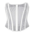 thumbnail image 6 of Women's Sexy Sheer Mesh Lace Up Corset Bustier Top Shapewear Corset Belt Waist Corset Top, 6 of 6