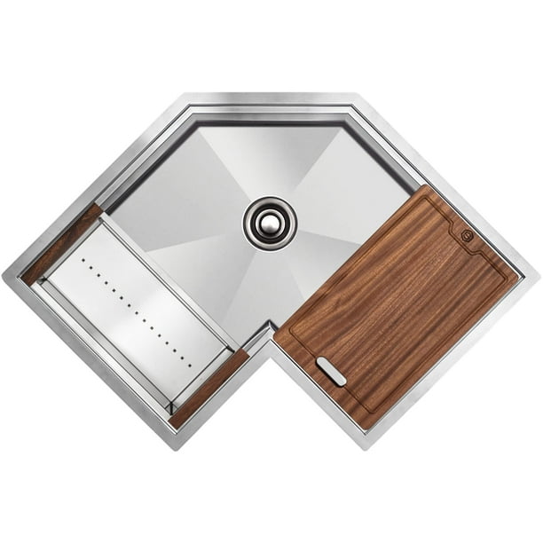 Strictly Kitchen and Bath 30 inch Corner Kitchen Sink Undermount