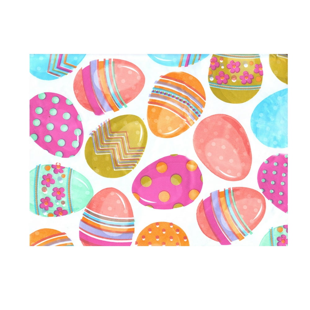 Easter Eggs Tablecloth Vinyl Flannel Backed 52 x 70 Rectangle Walmart