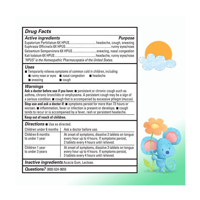 Hyland's Baby Tiny Cough & Cold, 125 Tablets photo 4