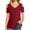 Wine, variant on Buigttklop Summer Tops for Women 2024 Plus Size Women'S Solid Shirts Cold Shoulder Tops V Neck Blouse Tunic Shirts