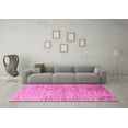 thumbnail image 3 of Ahgly Company Machine Washable Indoor Square Oriental Pink Modern Area Rugs, 4' Square, 3 of 4