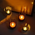 thumbnail image 4 of Matoen Halloween Skull Hand Tea Lights Decoration, Halloween Flameless LED Candle Holder Lights Battery Operated for Halloween Party Table Home Spooky Decor, 4 of 4