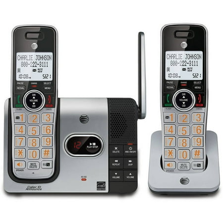 AT&T CL82214 DECT 6.0 Expandable Cordless Phone with Answering System and Caller ID, 2 Handsets,