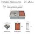thumbnail image 4 of Ravi Dual Basin 33 x 22 Topmount Kitchen Workstation Sink, 4 of 12