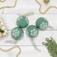 thumbnail image 2 of Northlight Glass Christmas Ball Ornaments with Snowflakes - 3" (80mm) - Green and White - 4ct, 2 of 7
