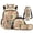 Study Capybara, variant on HUIACONG 4PCS Pink Dino Student School Backpack Set, 17" Lightweight Bookbag with Lunch Box for Kids Age 7-12