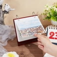 thumbnail image 3 of Desktop Photo Album Wood Tabletop Flip Calendar Style Photo Frame Stand Up Scrapbook Album Photo Frame 24 Photo Display (Suitable for 5.7 inch Photos), 3 of 5