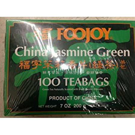 Foojoy Chine Jasmine vert Tea- 100 sachets de thé 7 oz / 200g (Pack de 1)