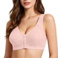 thumbnail image 6 of BaoFuBaoMei Front Snap Bras for Women Plus Size Lift Wireless Bra Side Support Push up Brassiere Jacquard Everyday Bralette, 6 of 8