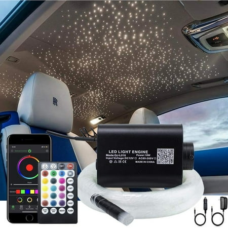 

16W Fibre Optic Lights Star Ceiling Light Kit Music+App Control For Home & Car Rgbw Sound Sensor Light Source With 28Key Rf Musical Remote Control And Fiber Cable 550Pcs 0.75Mm 13.1Ft/4M