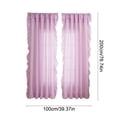 thumbnail image 3 of Ohmyroo Sheer Ruffle Trimmed Window Curtains Semi Transparent Drapes For Living Room Bedroom 96 Inch Multicolor, 3 of 6