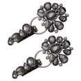 thumbnail image 3 of veasfak Metal Alloy Rhinestones Duckbill Button Handmade Sewing Handwork Overcoat Button 2pcs Black, 3 of 8