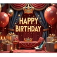 thumbnail image 4 of Premium Material Happy Birthday Banner Decorative Design Elegant Style Floral Arrangement for Birthday Party Wedding Celebration Indoor Decoration, 4 of 8