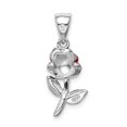 thumbnail image 3 of Auriga 925 Sterling Silver Rhodium-platedEnamel Flower Charm for Women (Length - 25 mm, Width - 10 mm), 3 of 6