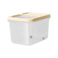 thumbnail image 3 of Contenedor de almacenamiento de arroz, contenedor de alimentos secos, contenedor de cereales sellado de gran capacidad con taza medidora para granos 45cmx31cmx23cm, 3 of 10