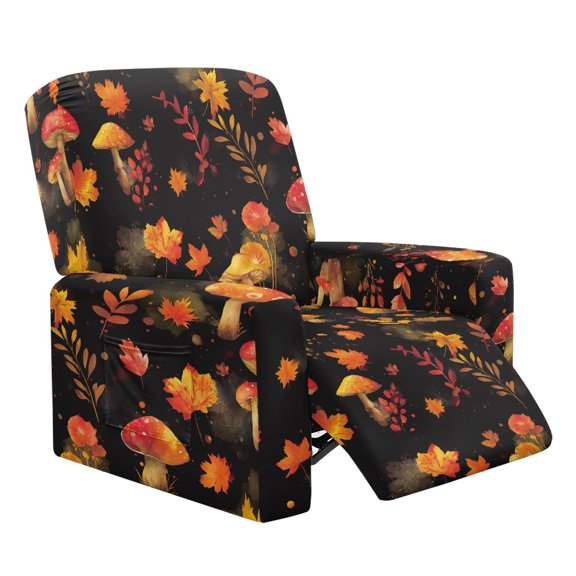 HELLHERO Mushroom Print Lazy Boy Chair Covers for Reclining Chair Thanksgiving Decorative 1 Cushion Reclining Sofa Cover for Lazyboy