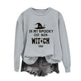thumbnail image 4 of Womens Fall Graphic Sweatshirts Ghost Halloween Crew Neck Pullover Sweat Shirts Loose Long Sleeve Fleece Lined Tops Army Green, M, 4 of 4